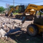 Continúa la construcción de canal revestido en el barrio San Martín